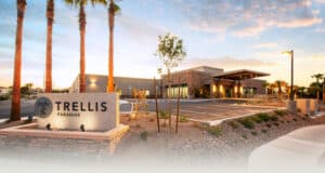 Trellis Paradise monument sign and front of facility